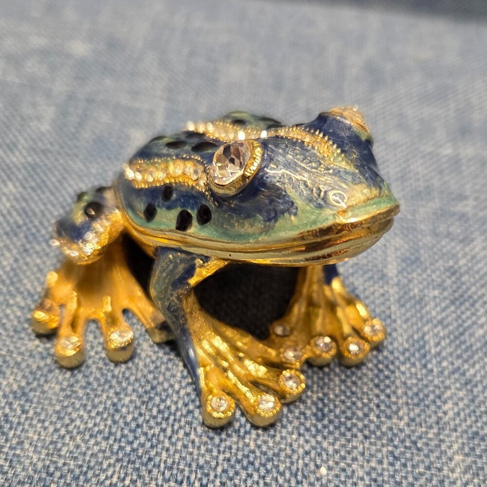 Blue Frog Trinket Box
